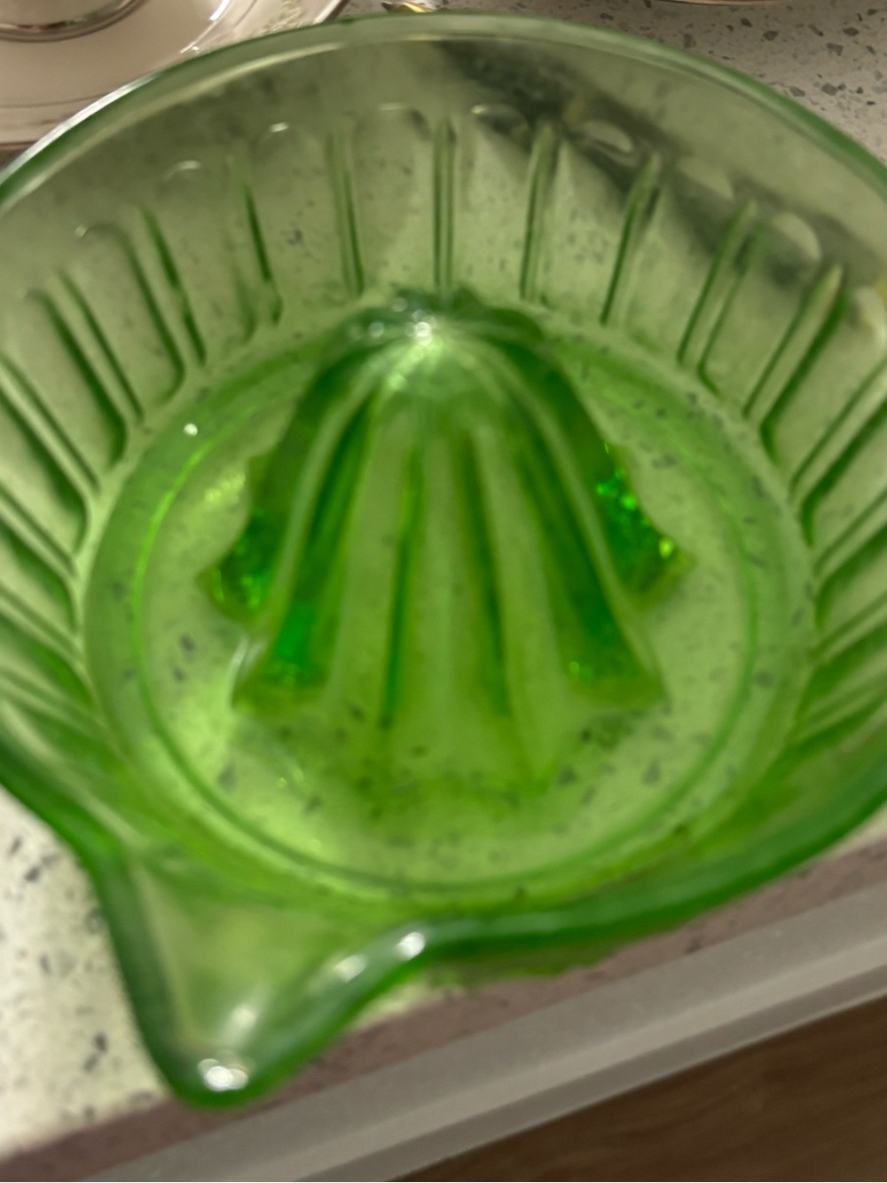 Green Glass Citrus Juicer - Vintage Style